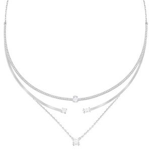 New Swarovski Crystal & Gray Layered Necklace